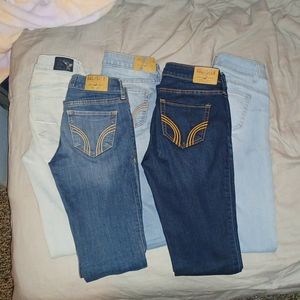 5 pairs of American eagle & Hollister jeans